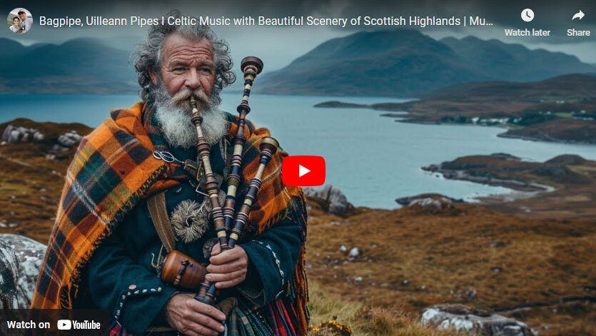 Bagpipe, Uilleann Pipes l Celtic Music with Beautiful Scenery of Scottish Highlands | Music Therapy